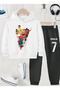 Ronaldo Printed Boys' Tracksuit, 3-Yarn Shardooned Fabric