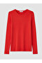 Two Mt Shop Quality Red Plain Narrow & Slim Long Sleeve Women's T-Shirt - 5