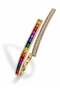 Colorful and Transparent Zircon Stone Open-Ended Gold Bracelet - 2