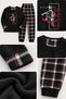 Boy's Fleece Born to Be Free Printed Plaid Pajama Set - 5