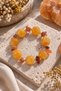 Bohemian Orange Round Beaded Stone-Look Bracelet