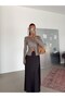 Buttoned Striped Blouse - Brown - 5