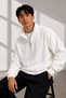 Unisex Set of 3 Half-Zipper Stand Collar 100% Cotton Soft Textured Fleece Inside Sweatshirt Plain Pullover (3 Pcs) - 3