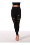 Women's high waist ripped patterned raised diving tights - 3