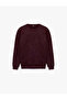 Long Sleeve Three Thread Ribbed Washed Crew Neck Sweatshirt