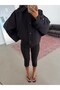 Buttoned Short Trench Coat - Black - 4