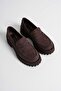 Women's Daily Suede Brown Thick Sole Shoes Oxford Loafer. - 2