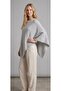 Winter Soft Stylish Women's Asymmetric Knitwear Cape Shawl Poncho Top - 2