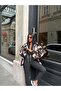 Women's Zippered Patterned Plush Coat - 3