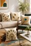 Peacock Feather Patterned 4-Piece Throw Pillow Cover Set - 2