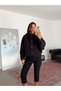 Buttoned Short Trench Coat - Black