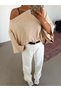 Yarasa Sleeve Soft Blouse - Stone - 3