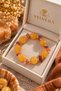 Bohemian Orange Round Beaded Stone-Look Bracelet - 3