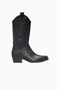 Women's Heeled Leather Western Boots 26K 25440005K Black