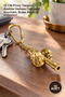 10pcs brass ball car keychain - 12cm brass design key ring, decorative keychain, brass keyring