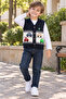 Ss Gi̇yi̇m Boys' Knitted Sweater – Car Patterned V-Neck Buttoned Knitwear Vest, Casual Stylish Children's Clothing