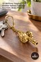 2pcs brass ball car keychain - 12cm brass design key ring, decorative keychain, brass keyring