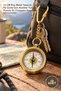 10 pieces brass compass keychain - 11 cm size metal design, key holder for pocket and bag, compass and compass keychain