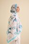 Tassel Noor Blue Floş Cotton Shawl 70X210 - 4