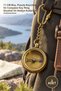3 brass compass keychains - 11 cm length, compass keychain and compass key ring, travel and gift use