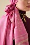 Carnation Monogram Pink Silk Shawl 68X200 - 5