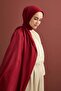 Chain Pattern Burgundy Cotton Silk Shawl 70X210
