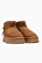 Women's Filled Heeled Furry Boots 26K 26K430-5 Camel - 5
