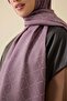 İman I Kafes Gray-Lilac Tencel Cotton Silk Shawl 70X200 - 5