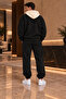 Premium Unisex Printed Hooded Zippered Cardigan Tracksuit Set 3 Thread Threaded - 5