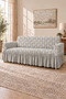 Jacquard Fabric Ottoman Pattern Skirted Three-Seat Sofa Cover – 1 Piece