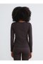 Two Mt Shop Quality Koor Sport Brown Plain Super Skinny & Extra Slim Women's Bodysuit - 4