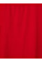 Alita City with a Difference in Color, Lcw Curve Red Plain Oval Neck Short Sleeve Women's Blouse - 6