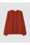 Two Mt Shop Quality Lcw Grace Orange Combed Cotton Embroidered Oval Neck Long Sleeve Women's Blouse - 5