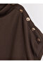 Two Mt Shop Quality Lcw Curve Brown Combed Cotton Straight Draped Collar Short Sleeve Women's Blouse - 5