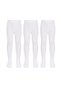 Girls' White 40 Denier Cotton Opaque Pantyhose for School Ballet and Special Occasions