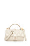 Women's Cream Long Strap Quilted Shoulder Bag Ab20002553
