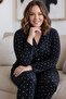 Black Poeng Front Buttoned Oversized Suede Women's Pajama Set - 3