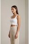 Women's White Thick Strap Crop Top Bustier – and Stylish Design - 4