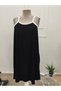 Women's viscose dress with round neck and strap detail - 4