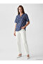 Alita City Lcw Grace Navy Blue Floral Collar Short Sleeve Women's Blouse with a Difference - 2