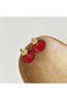K.Fuchsia Semi-Circular Textured Gold Detailed Handmade Earrings