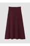 Alita City Lcw Modest Burgundy Knitwear Plain Long Women's Skirt with a Difference - 5