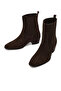 Women's Mink Short Thick Heeled Suede Leather Chelsea Boots Af180022Ds - 4