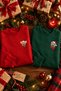 Christmas Themed Printed Crew Neck Red Green Winter Lover's Combination Sweatshirt (Pack of 2)