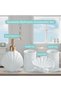 طقم إكسسوارات الحمام، مجموعة أدوات الحمام السيراميكية، طقم بتصميم نجم البحر الشاطئي، يشمل صابون - 2