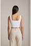 Women's White Thick Strap Crop Top Bustier – and Stylish Design - 3