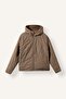 Windproof Hooded Plush Lined Double-Sided Zippered Coat G7541Ax26Wn