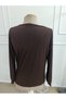 Women's long sleeve crew neck sandy blouse - 7