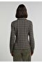 Slim Fit Shirt Neck Checked Women's Gray Long Sleeve Shirt - 2