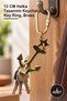 2 Pieces Brass Keychain with Anchor – 13 cm Ring Design Keychain, Key Ring, Brass